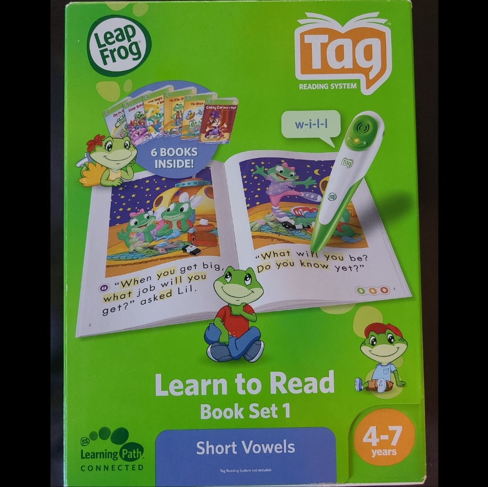 LeapFrog Tag Learn to Read Books- Set 1- Short Vowels (6 books + CD)